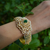 Diamond Bangle Cocktail Bangle  wedding jewelry silver necklace 925 silver with 22k gold plated - SHABURIS (Ready to Ship from India)