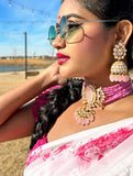 Polki Necklace pink saphire -SHABURIS