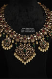 Victorian Diamond necklace silver necklace 925 silver with 22k gold plated - SHABURIS