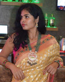 Menakari necklace wedding jewelry silver necklace 925 silver with 22k gold plated - SHABURIS