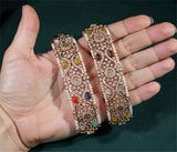 Navaratan bangles polki Jewelry,Pure Silver Jewellery Indian ,diamond bangles kundan jewelry,south indian bridal jewelry-NIHIRA-SHABURIS