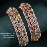 Navaratan bangles polki Jewelry,Pure Silver Jewellery Indian ,diamond bangles kundan jewelry,south indian bridal jewelry-NIHIRA-SHABURIS
