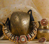 Temple necklace silver necklace 925 silver with 22k gold plated - SHABURIS