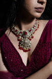 Victorian necklace Polki necklace Pure Silver jewelry Indian diamond Necklace silver jewelry -SHABURIS