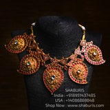 Temple necklace Pure Silver jewelry Indian diamond Necklace silver jewelry - Ready Stock in Hyd Store - SHABURIS