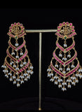 Chandbalis guttapusalu Polki jhumkas antique studs diamond studs - 925 silver Jewelry , South Indian Jewelry,bridal choker,Indian Wedding Jewelry,pure Silver indian jewelry - SHABURIS
