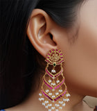 Chandbalis guttapusalu Polki jhumkas antique studs diamond studs - 925 silver Jewelry , South Indian Jewelry,bridal choker,Indian Wedding Jewelry,pure Silver indian jewelry - SHABURIS