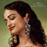 Diamond earrings - 925 silver Jewelry,South Indian Jewelry,bridal earrings,Indian Wedding Jewelry,pure Silver indian jewelry - SHABURIS