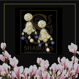 Bollywood Jewelry,Pure Silver Jewellery,polki Necklace,Big Indian studs,Indian Bridal,Indian Wedding Jewelry-NIHIRA-SHABURIS