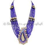 Bead gem set,Latest Indian Jewelry,South Indian Jewelry,Pure silver jewelry,victorian pendent,choker,necklace,meenakari,pakistani jewelry