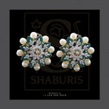 Bollywood Jewelry,Pure Silver Jewellery Indian ,big stud Earrings,Big Indian earrings,Indian Bridal,Indian Wedding Jewelry-NIHIRA-SHABURIS
