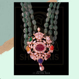 Padmavathi choker,Heavy choker,Sabyasachi Jewelry inspired,southindian Jewelery,indian Jewelery,Polki haram,Navaratan Pure silver-NIHIRA