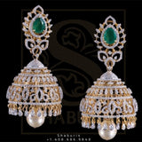 Diamond Buttalu,Swarovski Diamond Jhumka Jewelry Designs,South Indian Jewelry,Jhumka Earrings,Jhumki,latest indian jewellery Designs -NIHIRA