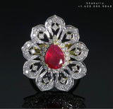 Cocktail Rings set,Latest Indian Jewelry,South Indian Jewelry,Pure silver polki pendent Indian,Indian polki ,Ruby  Diamonds,-NIHIRA-SHABURIS