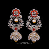Diamond jhumka,coral Diamond Jhumka Jewelry Designs,South Indian Jewelry,Jhumka Earrings,Jhumki,coral  indian jewellery Designs -NIHIRA