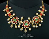 Customized Jewelry,South Indian Jewelry,Coral Necklace,Indian Bridal,Indian Wedding Jewelry,pure Silver indian jewelry-NIHIRA-SHABURIS