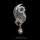 Diamond Pendant indian,South Indian jewelry,Pure silver diamond pendent,swarovski Pendent,Indian Wedding Jewelry -NIHIRA-SHABURIS