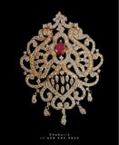 Diamond Pendant indian,South Indian jewelry,Pure silver diamond pendent,swarovski Pendent,Indian Wedding Jewelry -NIHIRA-SHABURIS