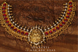 Bollywood Jewelry,Pure Silver Jewellery Indian ,Temple Necklace,Lakshmi Devi Necklace,Indian Bridal,Indian Wedding Jewelry-NIHIRA-SHABURIS