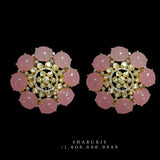 Polki studs,Pure silver Big Studs Indian,Indian Earrings,polki jewelry,Indian Wedding Jewelry -NIHIRA-SHABURIS