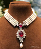 Diamond Choker Pure Silver jewelry Indian ,diamond Necklace,Indian Necklace,Indian Bridal,Indian Wedding Jewelry-NIHIRA-SHABURIS