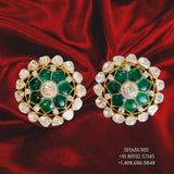 Polki studs polki jewelry,polki diamond uncut Sterling Silver Jewelry,bridal kundan set,emerald  earrings,jhumkas,simple jewelry pure silver