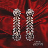 Silver earrings, swarovski Jewelry,South Indian Jewelry,Pure silver jewelry,Diamomd  Jhumka,Indian Wedding Jewelry -SHABURIS