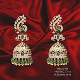 Diamond Jhumka ,diamond earrings,Pure silver Jhumkas Indian,Indian Earrings,Indian Wedding Jewelry -NIHIRA-SHABURIS