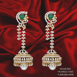 Diamond Jhumka ,diamond earrings,Pure silver Jhumkas Indian,Indian Earrings,Indian Wedding Jewelry -NIHIRA-SHABURIS