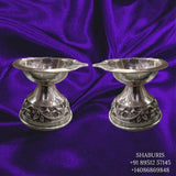 Pure Silver Diya,Indian Pooja Articles,Pure silver articles indian,indian pooja samagri,silver articles,diya lamps silver- NIHIRA - SHABURIS