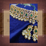 Pure Silver jewelry Indian ,925 silver jewelrt Indian Necklace,Indian moissanite ,Indian Wedding Jewelry,pure Silver jewelry-NIHIRA-SHABURIS