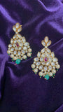 Polki jhumka,big jhumka,chandbali,south sea pearl earring,party wear earrings,designer jewelry,hand picked jewelry,celebrity jewelry