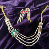 Diamond necklace pure silver necklace emerald quartz south sea pearls swarovski diamond indian jewelry sabyasachi inspired SHABURIS