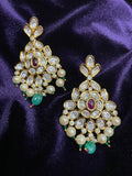 Polki jhumka,big jhumka,chandbali,south sea pearl earring,party wear earrings,designer jewelry,hand picked jewelry,celebrity jewelry