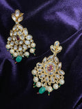 Polki jhumka,big jhumka,chandbali,south sea pearl earring,party wear earrings,designer jewelry,hand picked jewelry,celebrity jewelry