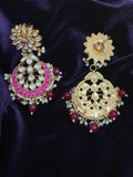 Polki jhumka,big jhumka,chandbali,south sea pearl earring,party wear earrings,designer jewelry,hand picked jewelry,celebrity jewelry