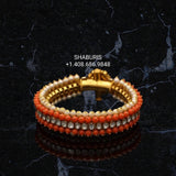 Diamond bangle,Pure Silver Jewelry Indian ,coral bangles,Indian bangles,Indian Bridal,Indian Wedding Jewelry-SHABURIS jewelry