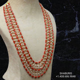 Coral set,Latest Indian Jewelry,South Indian Jewelry,Pure silver choker Indian,Indian necklace ,Moissanite-NIHIRA-SHABURIS