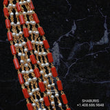 Coral set,Latest Indian Jewelry,South Indian Jewelry,Pure silver choker Indian,Indian necklace ,Moissanite-NIHIRA-SHABURIS