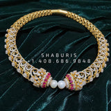 Detatchable diamond kante ,South Indian Jewellery,South Indian Jewelry,Kante Necklace,silver jewelry Designs - NIHIRA-SHABURIS
