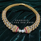 Detatchable diamond kante ,South Indian Jewellery,South Indian Jewelry,Kante Necklace,silver jewelry Designs - NIHIRA-SHABURIS