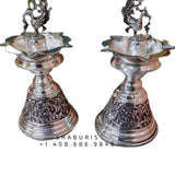Silver Deepam Indian Pooja Articles,Pure silver articles indian,indian pooja samagri,silver articles,diya lamps silver- - SHABURIS