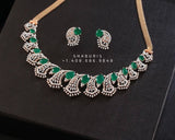 Diamond Choker Pure Silver jewelry Indian ,diamond Necklace,Indian Necklace,Indian Bridal,Indian Wedding Jewelry-NIHIRA-SHABURIS