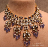 Diamond Choker Pure Silver jewelry Indian ,diamond Necklace,Coral Necklace,Polki Necklace,Indian Wedding Jewelry-SHABURIS