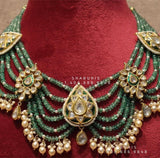 Diamond Choker Pure Silver jewelry Indian ,diamond Necklace,Coral Necklace,Polki Necklace,Indian Wedding Jewelry-SHABURIS