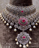 Diamond choker diamond necklace rubies emeralds bridal diamond necklace indian jewelry designs silver jewelry wedding jewelry - SHABURIS