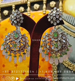 Victorian Diamond haram diamond necklace diamond vaddanam multi purpose necklace silver jewelry indian wedding jewelry - SHABURIS