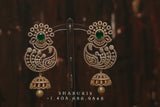 Diamond Jhumka ,diamond earrings,Pure silver Jhumkas Indian,Indian Earrings,Indian Wedding Jewelry -NIHIRA-SHABURIS
