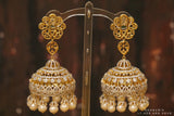 Diamond Jhumka ,diamond earrings,Pure silver Jhumkas Indian,Indian Earrings,Indian Wedding Jewelry -NIHIRA-SHABURIS