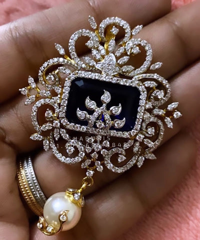 Diamond pendant pure silver jewelry indian diamond jewelry diamond jewelry 925 silver jewelry traditional jewelry-SHABURIS